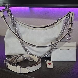 Coach Juliet 25 Chalk  Signature Shoulder Bag